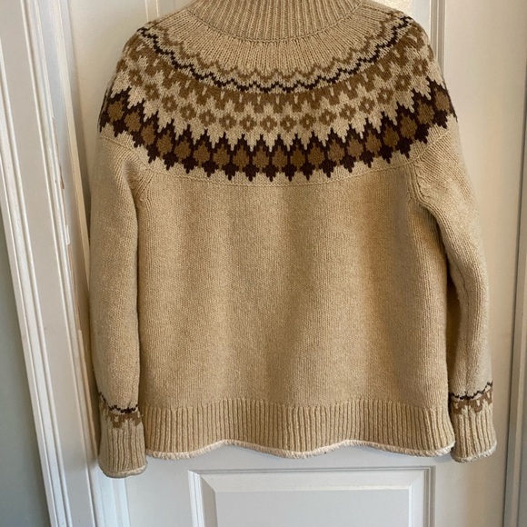 L.L. Bean Lambswool Fair Isle Sherpa Lined Jacket - Picture 9 of 12